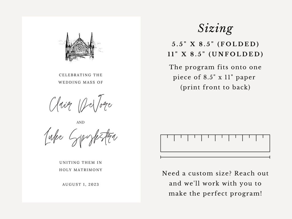 Church Bifold Wedding Program Template