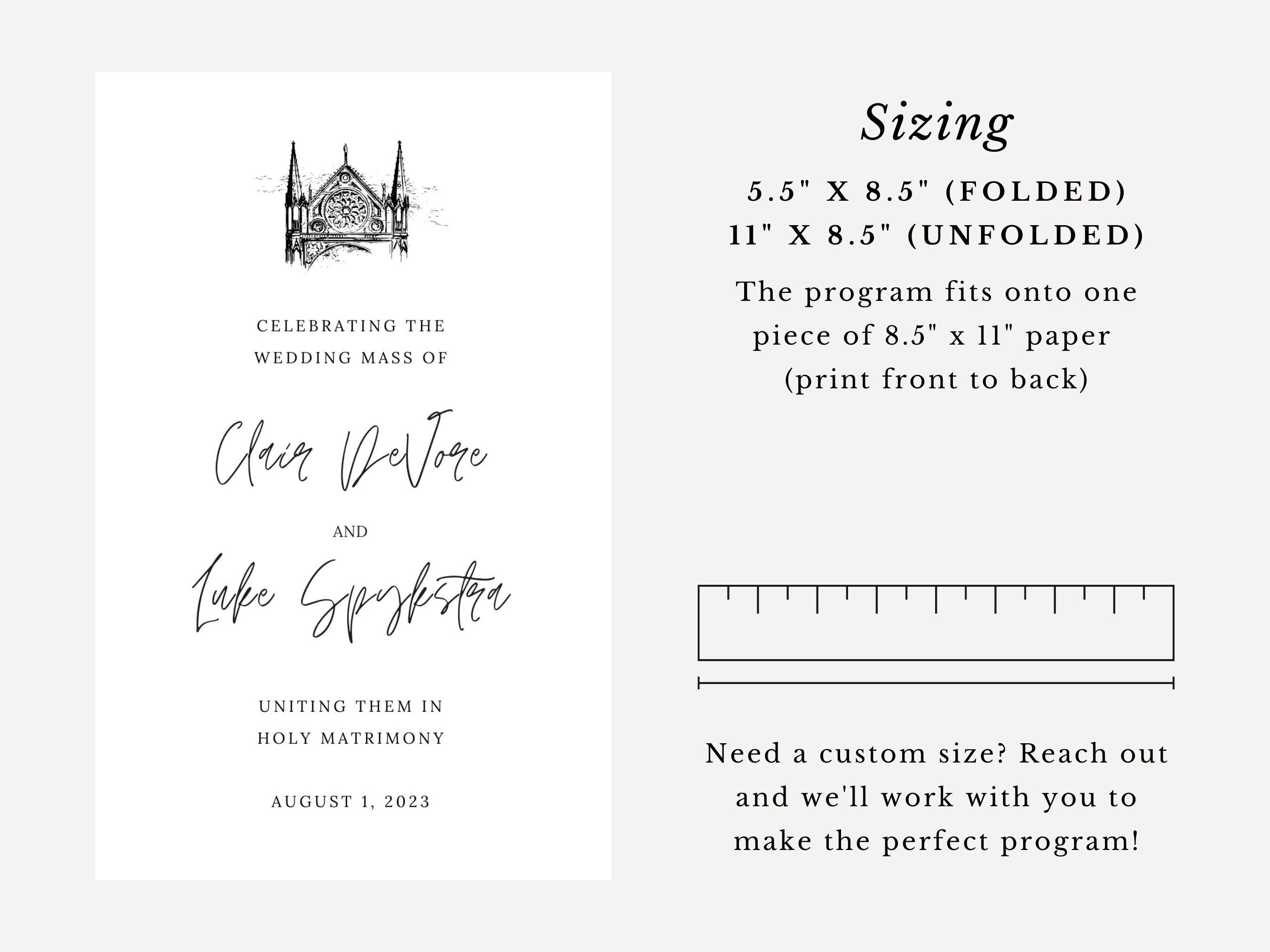 Church Bifold Wedding Program Template