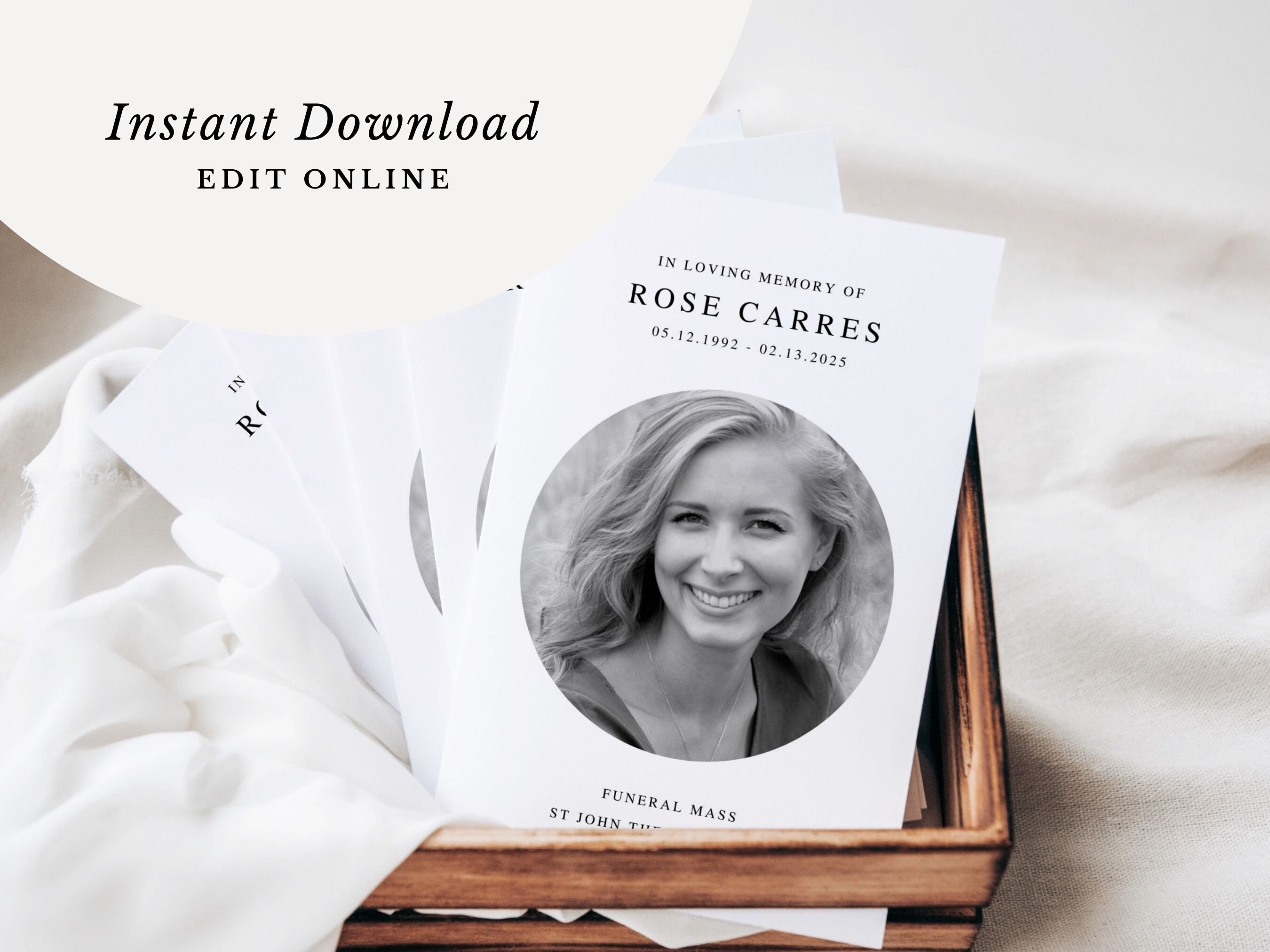 Rose Catholic Funeral Mass Program
