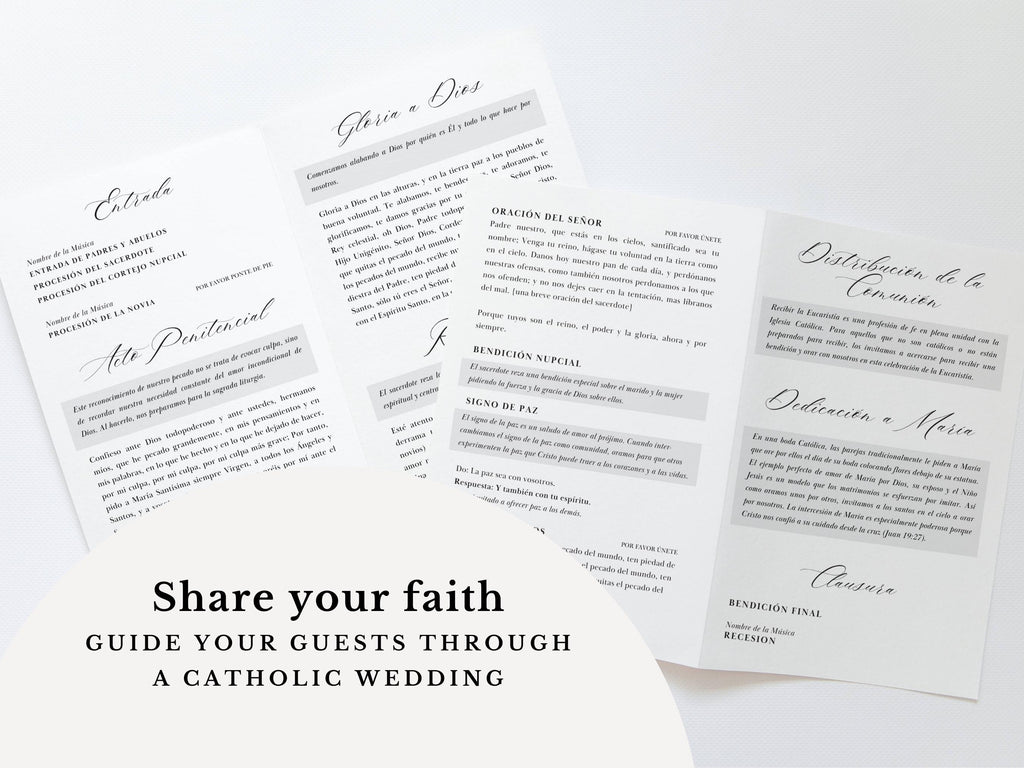 Spanish Catholic Wedding Program Template