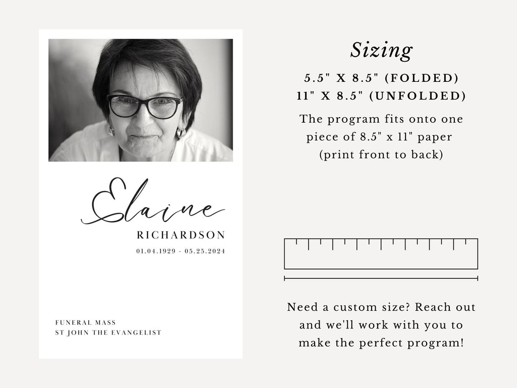 Elaine Catholic Bifold Funeral Program Template