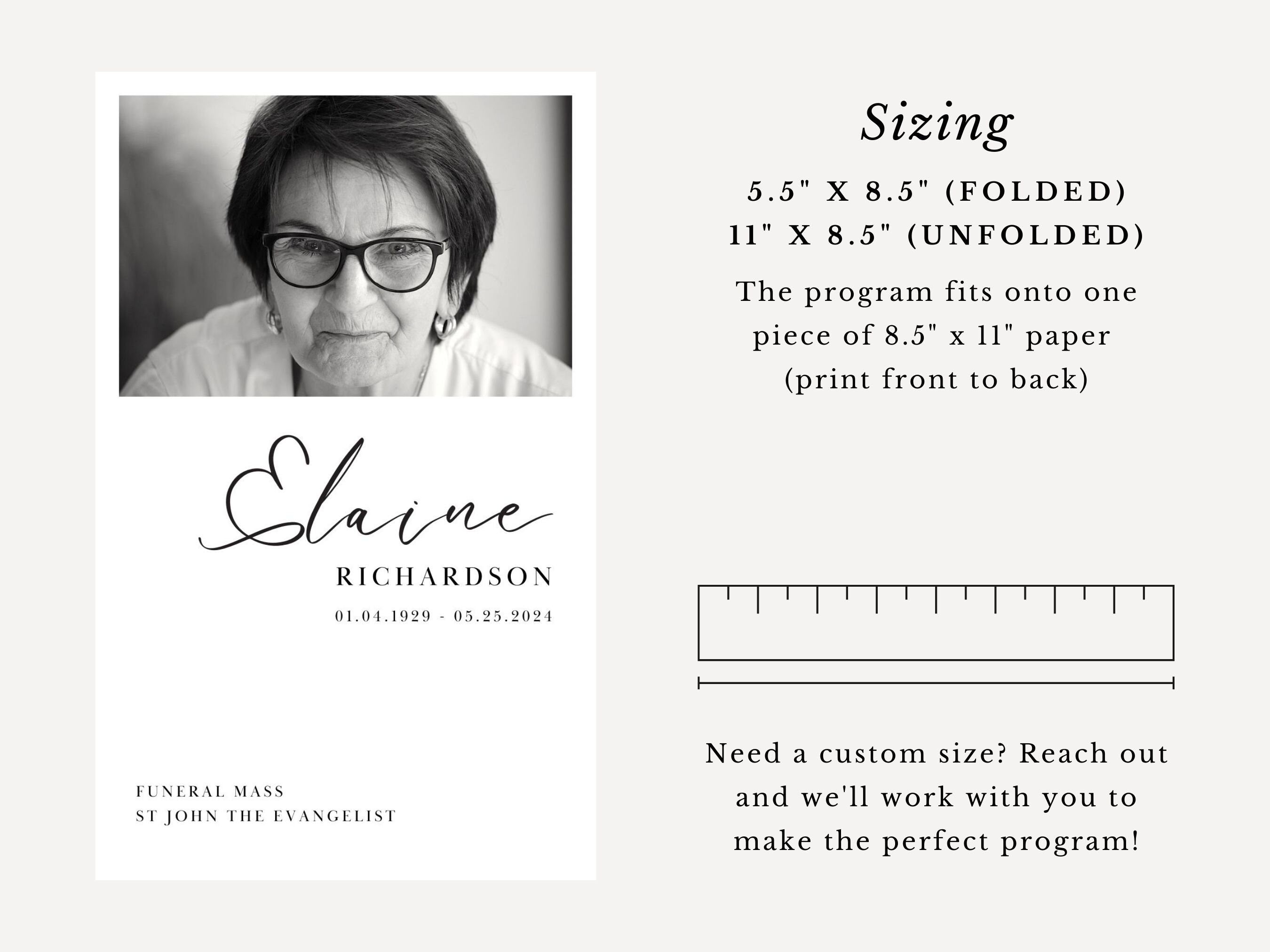 Elaine Catholic Bifold Funeral Program Template