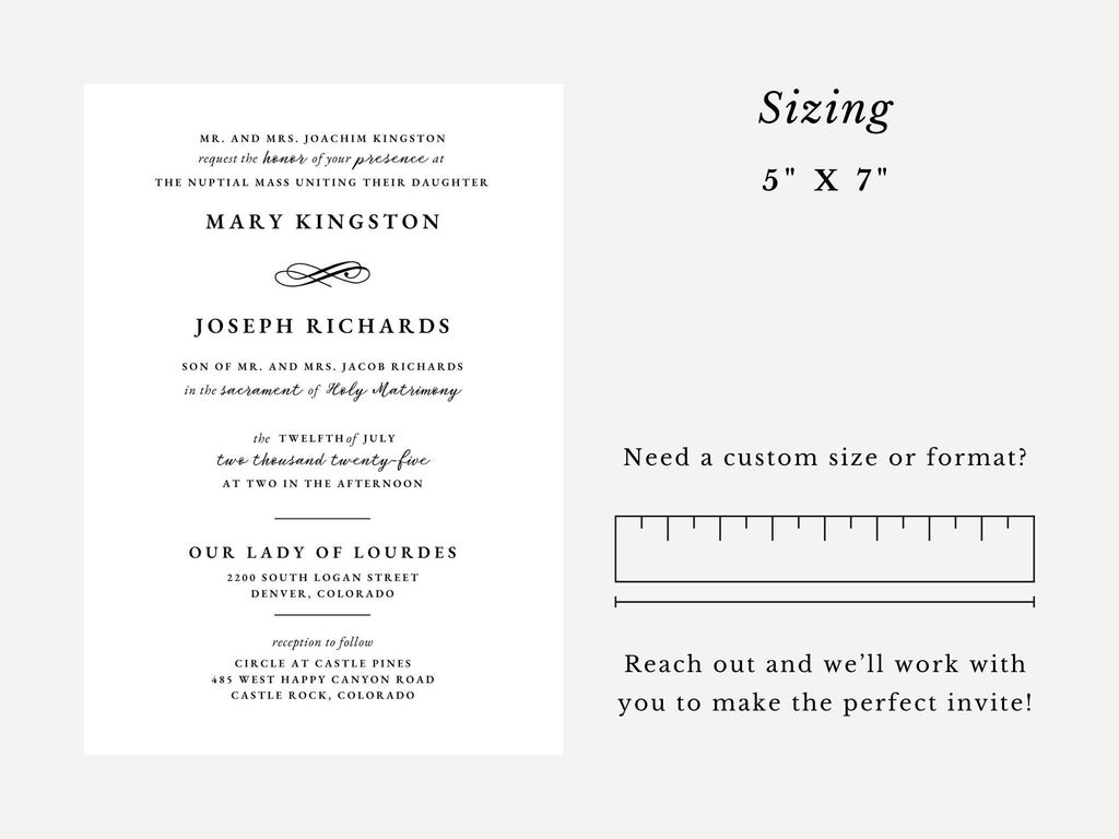 Elegant Catholic Wedding Invitation