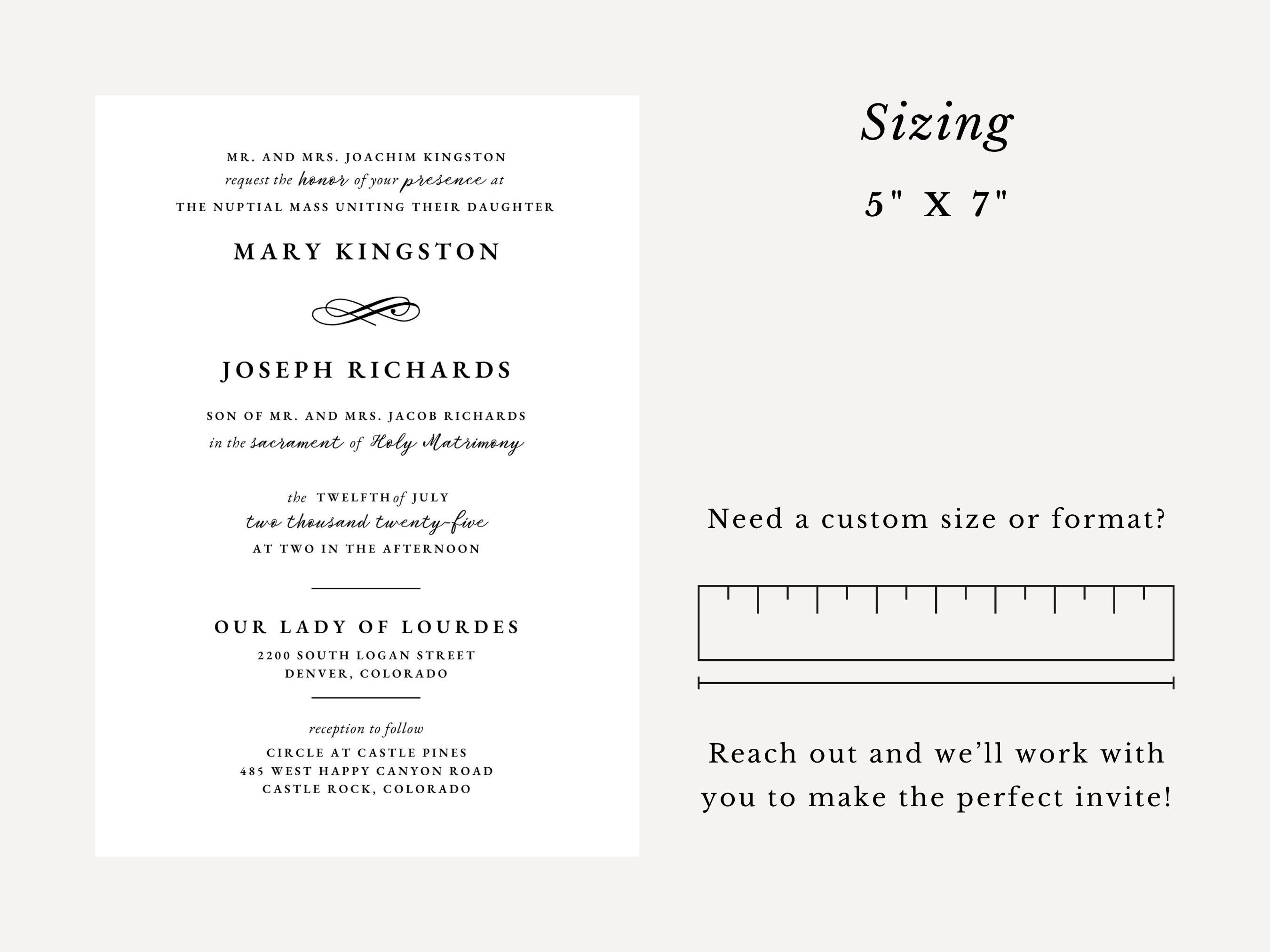 Elegant Catholic Wedding Invitation