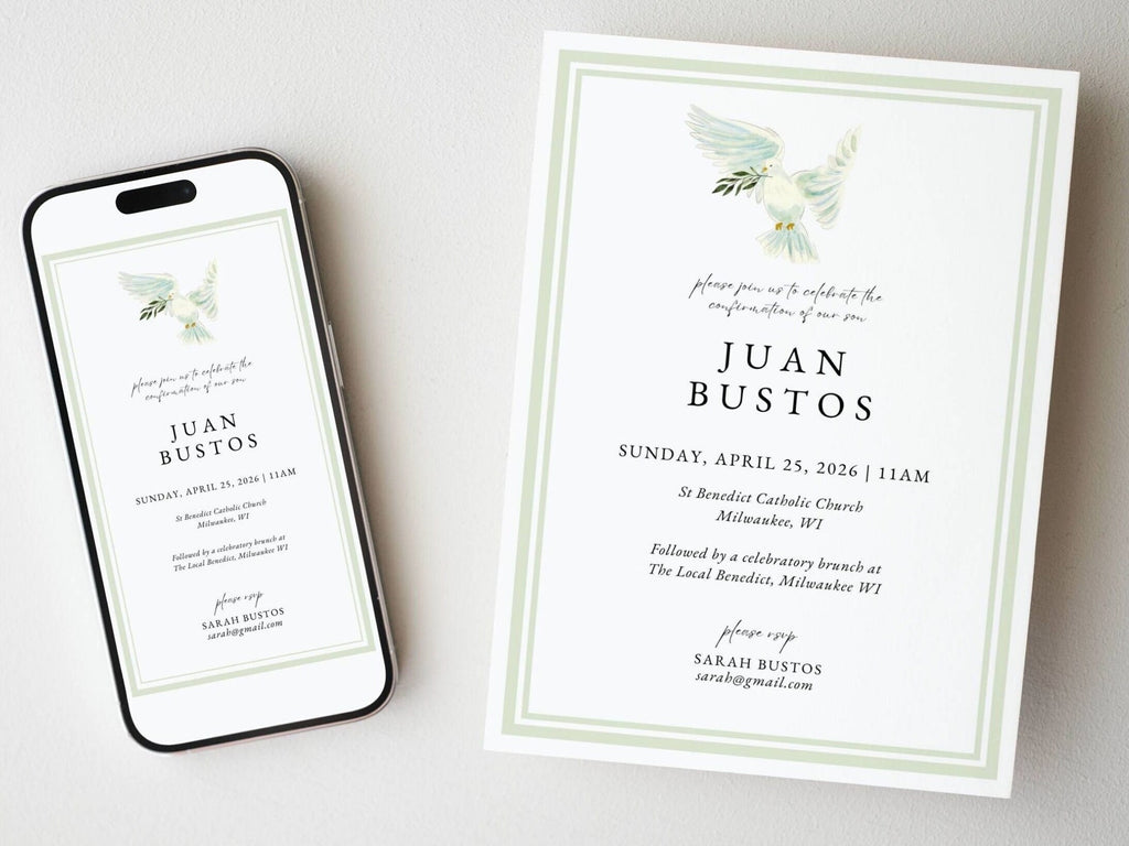 Dove Confirmation Invitation Template