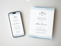 Blue Watercolor Catholic Baptism Invitation Template