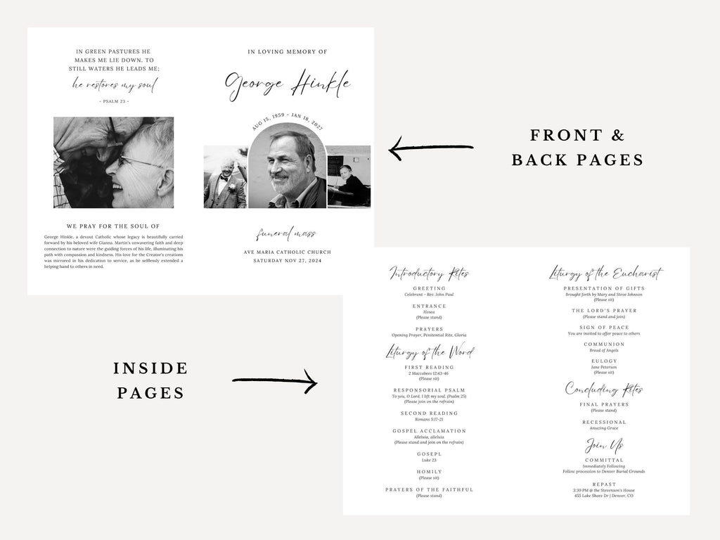 George Catholic Funeral Program Template