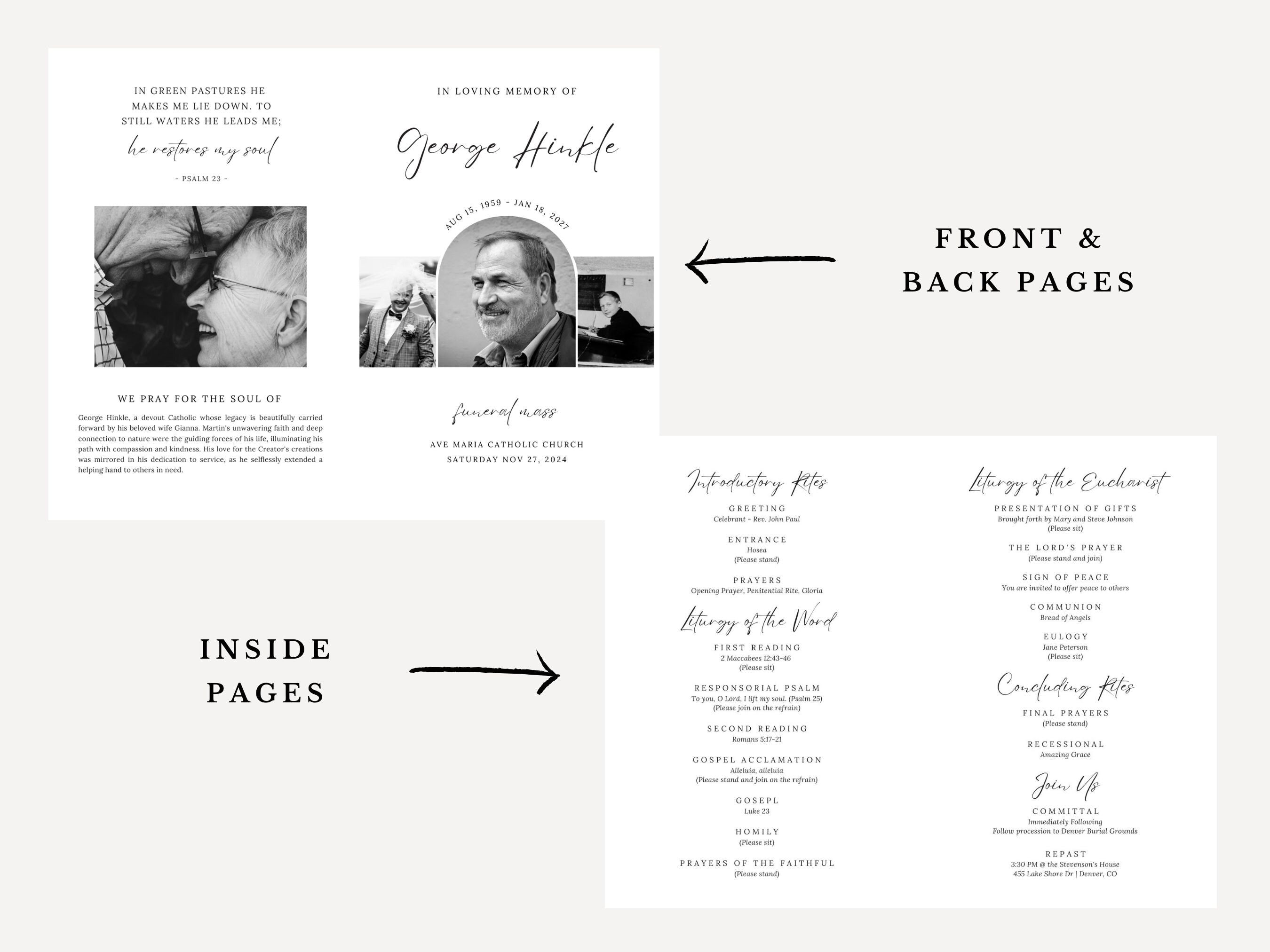 George Catholic Funeral Program Template
