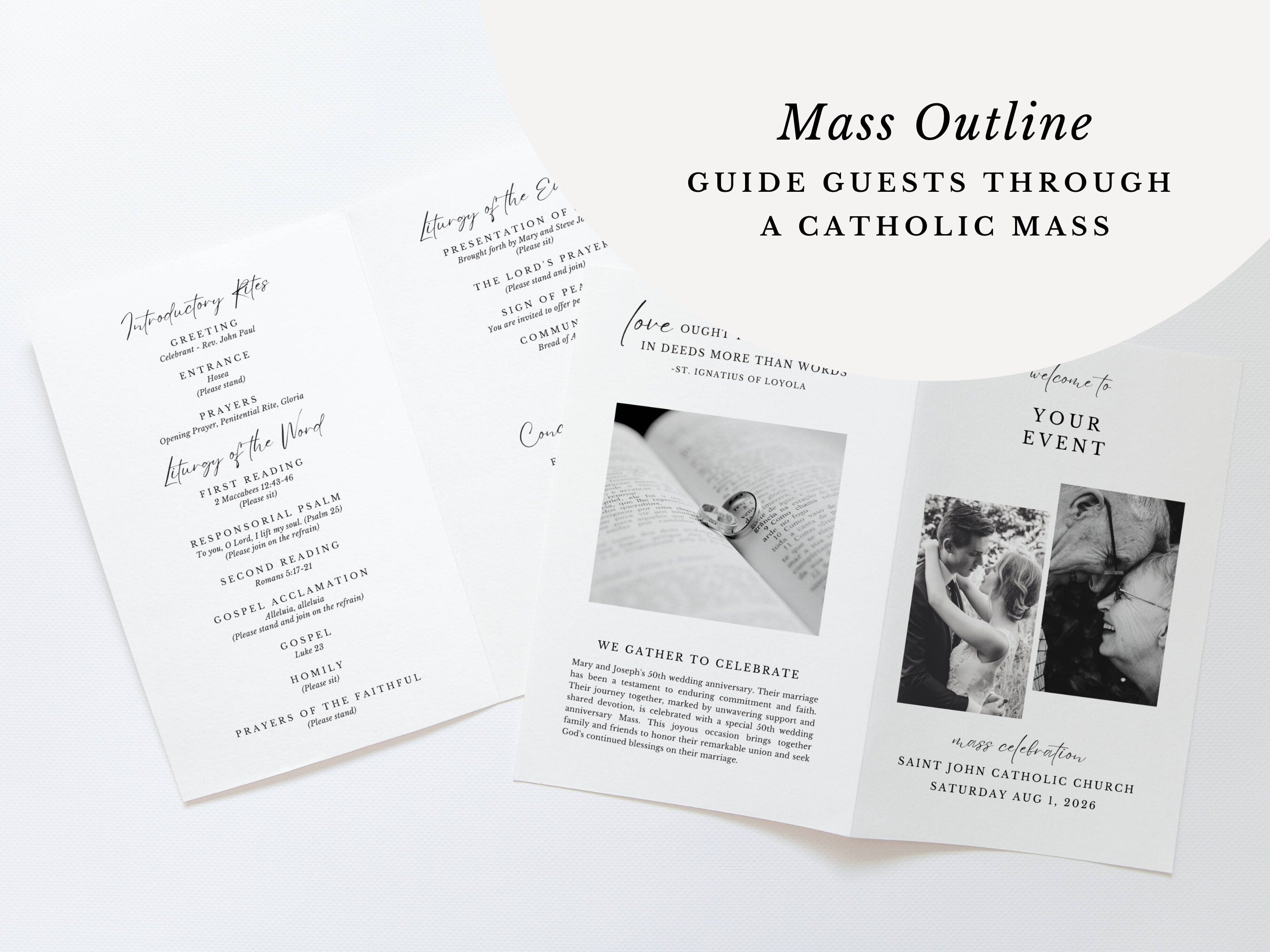 Catholic Mass Bifold Program Template