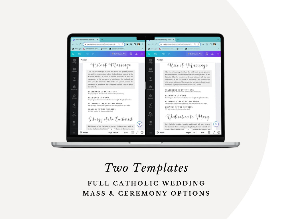Wreath Full Readings & Explanation Wedding Program Template