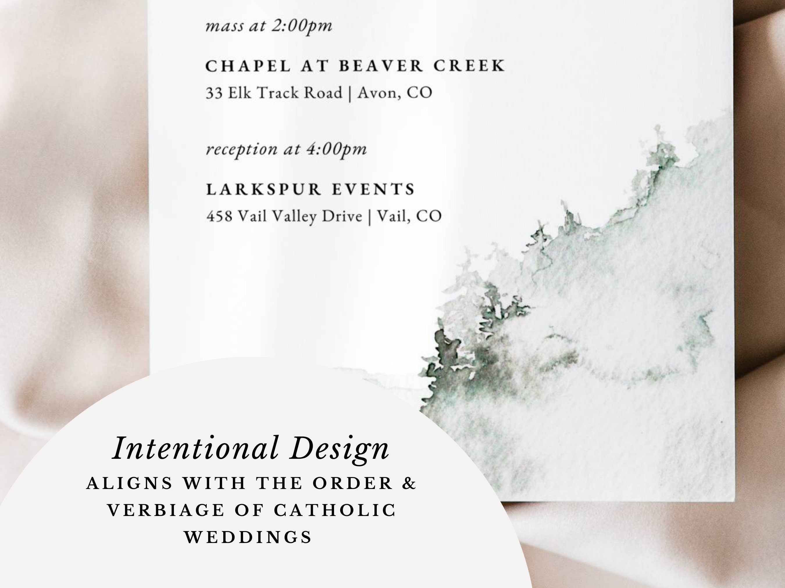 Mountain Catholic Wedding Invitation Template