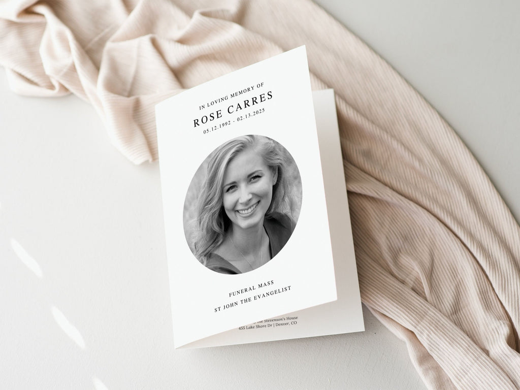 Rose Catholic Funeral Mass Program