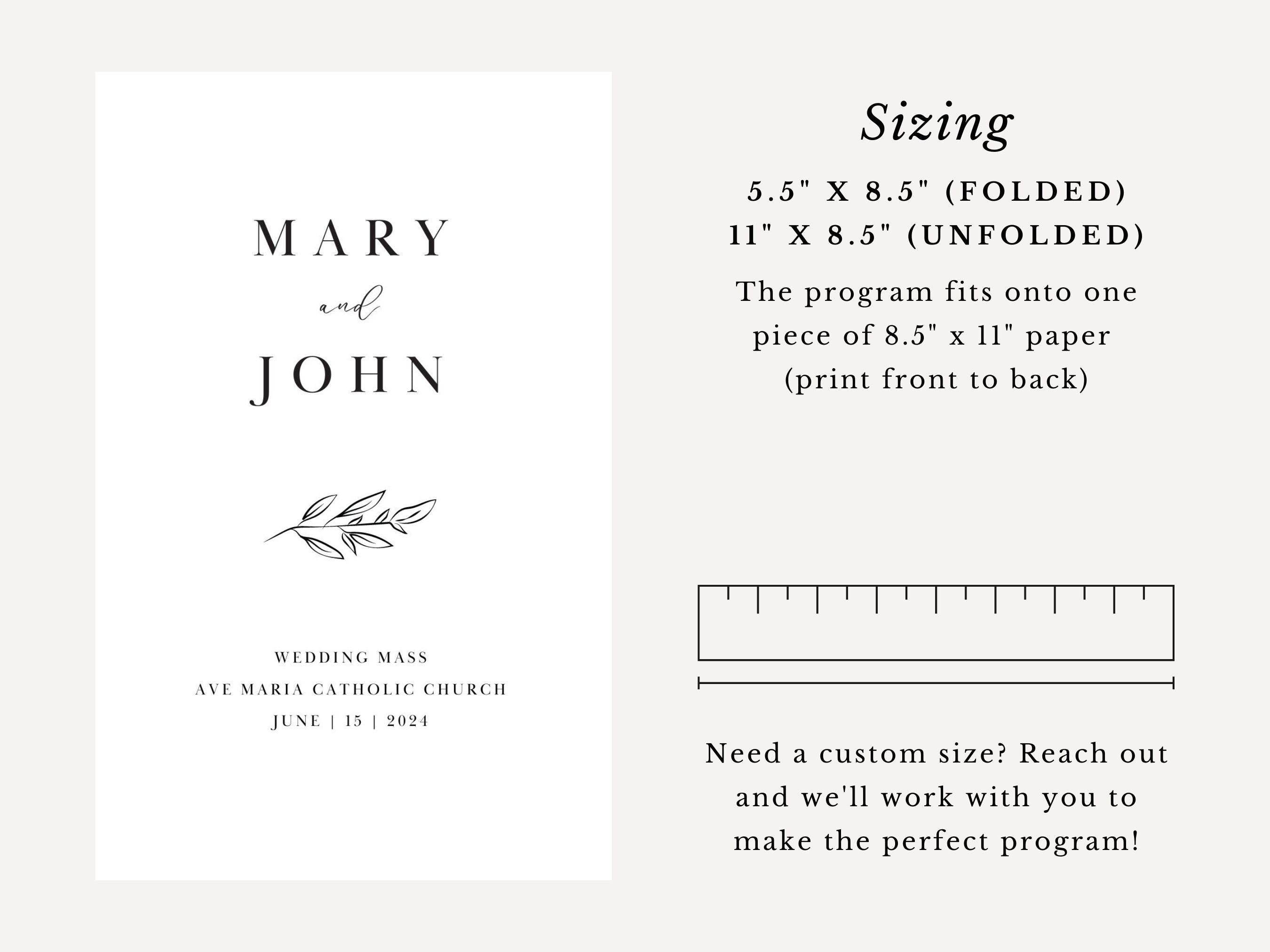 Simple Bifold Wedding Program Template