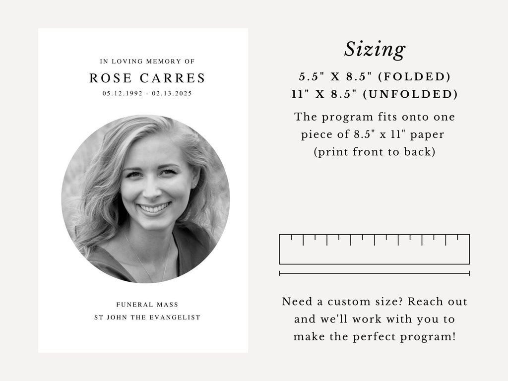 Rose Catholic Funeral Mass Program