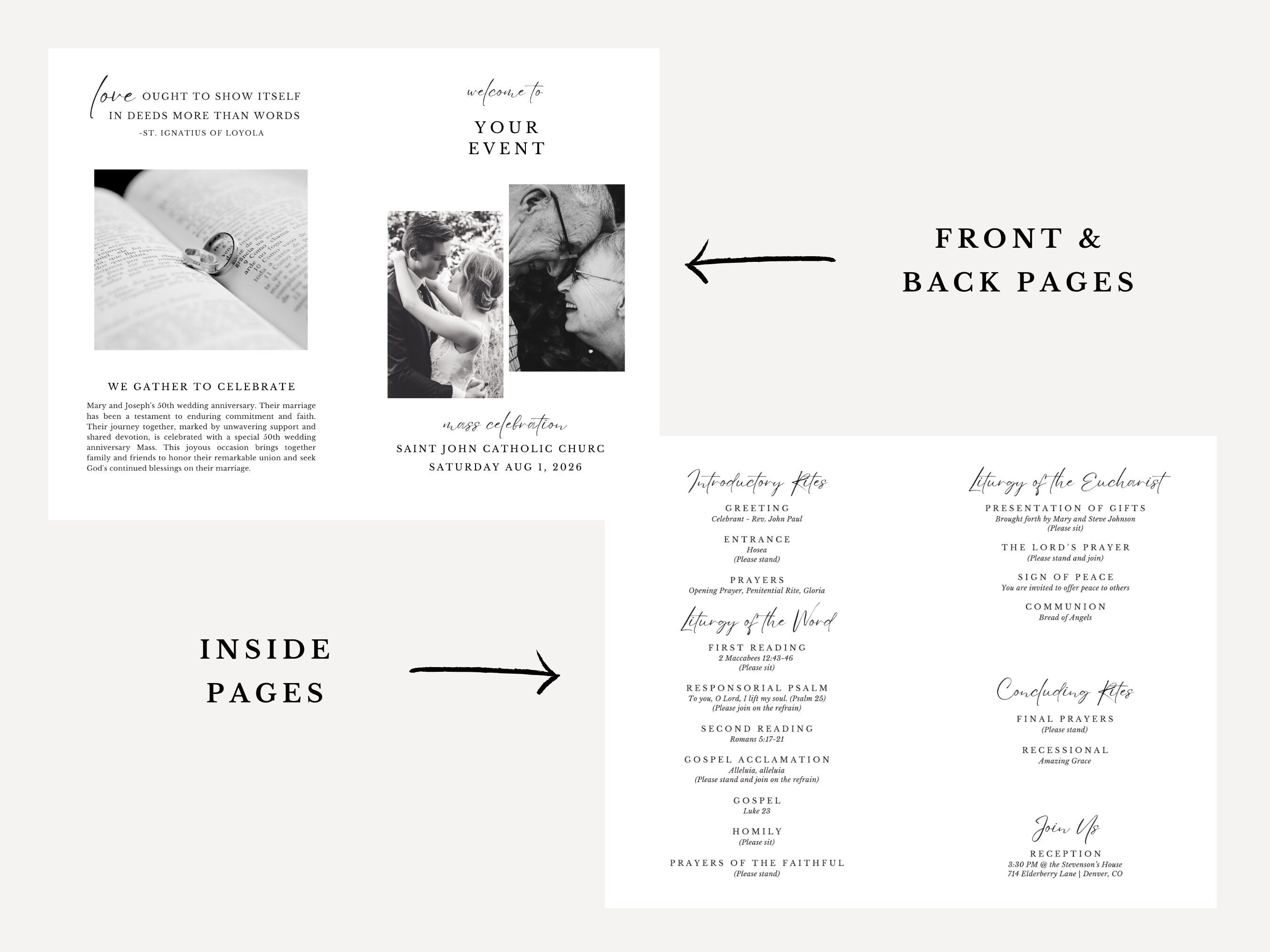 Catholic Mass Bifold Program Template