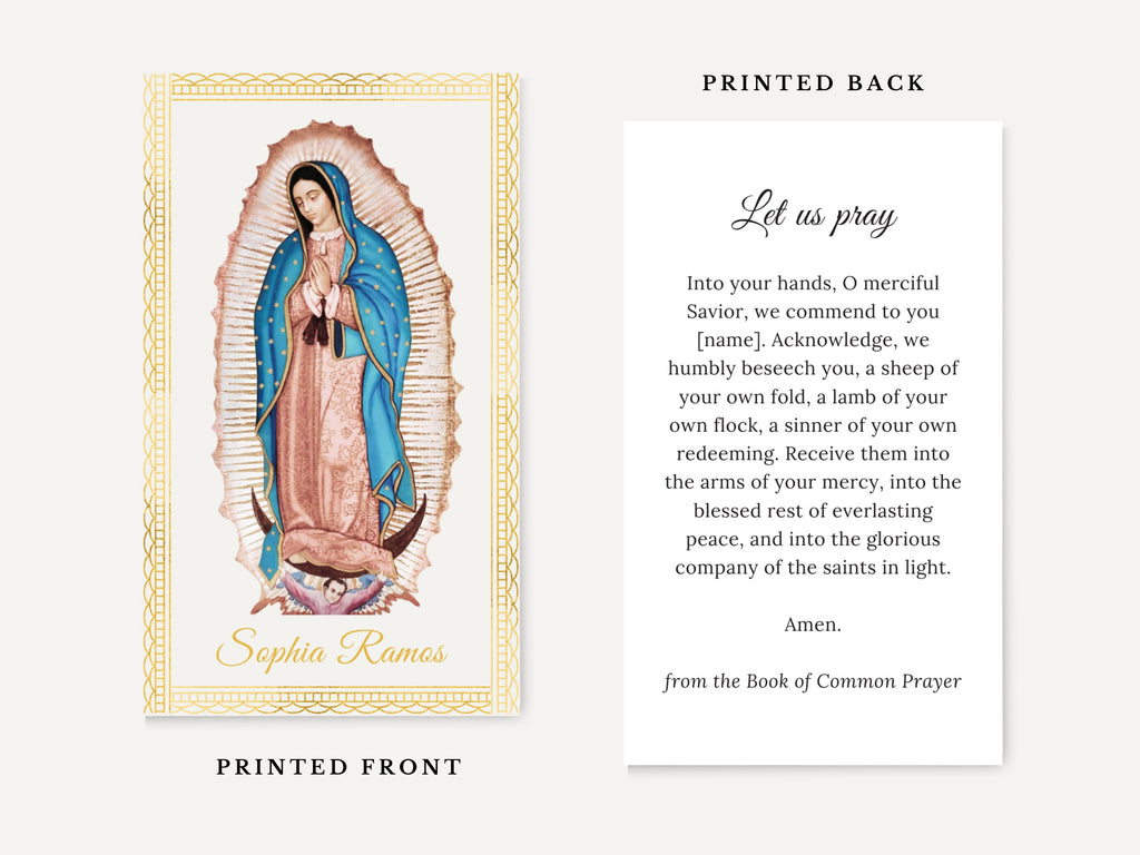 Guadalupe Catholic Funeral Prayer Card Template