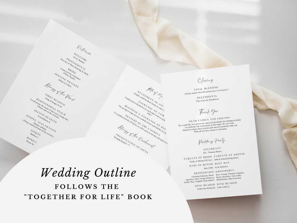 Simple Bifold Wedding Program Template