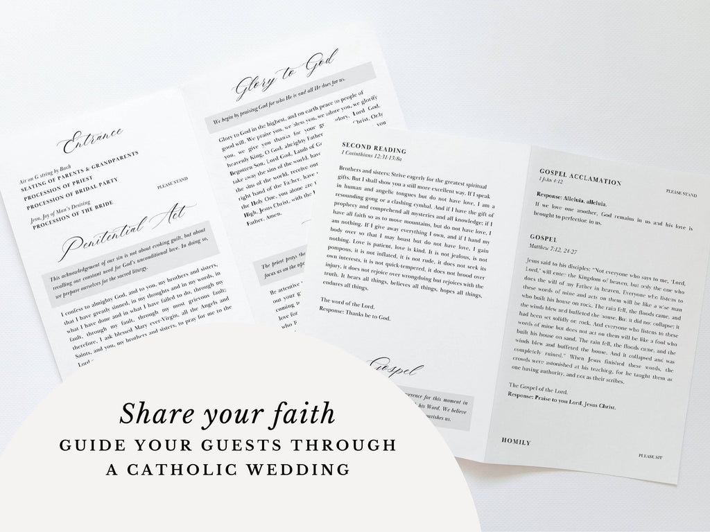 Roses Full Readings & Explanation Wedding Program Template