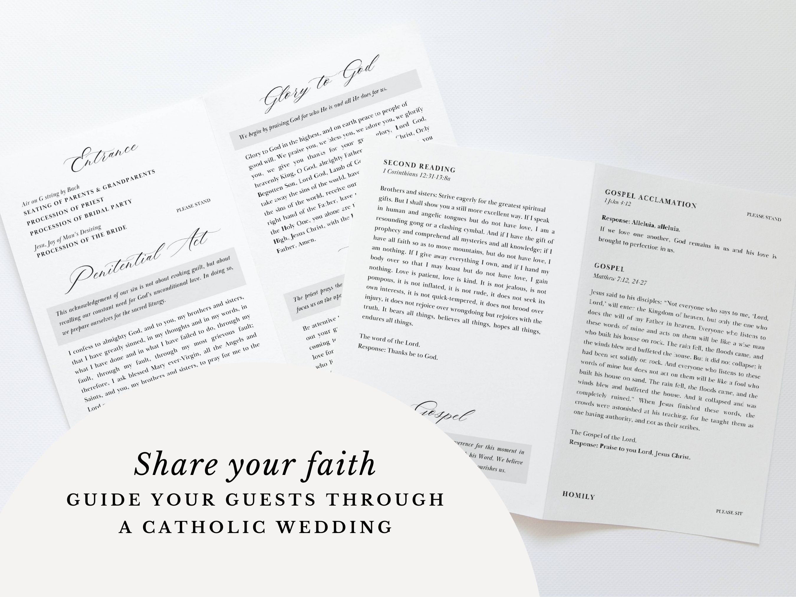 Roses Full Readings & Explanation Wedding Program Template