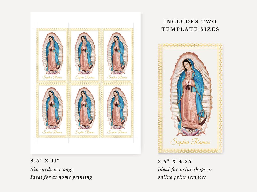 Guadalupe Catholic Funeral Prayer Card Template