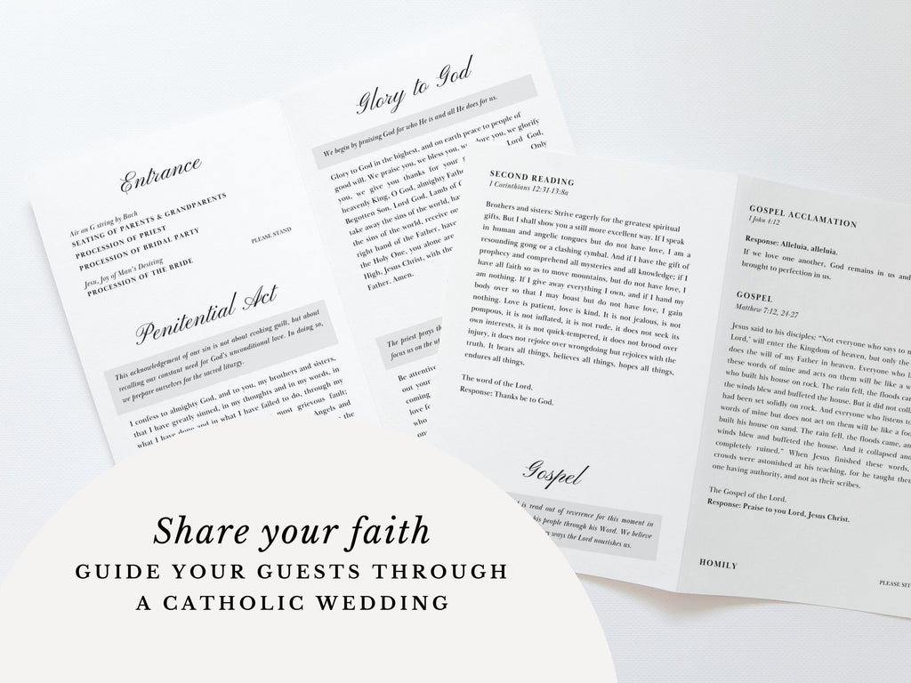 Wreath Full Readings & Explanation Wedding Program Template