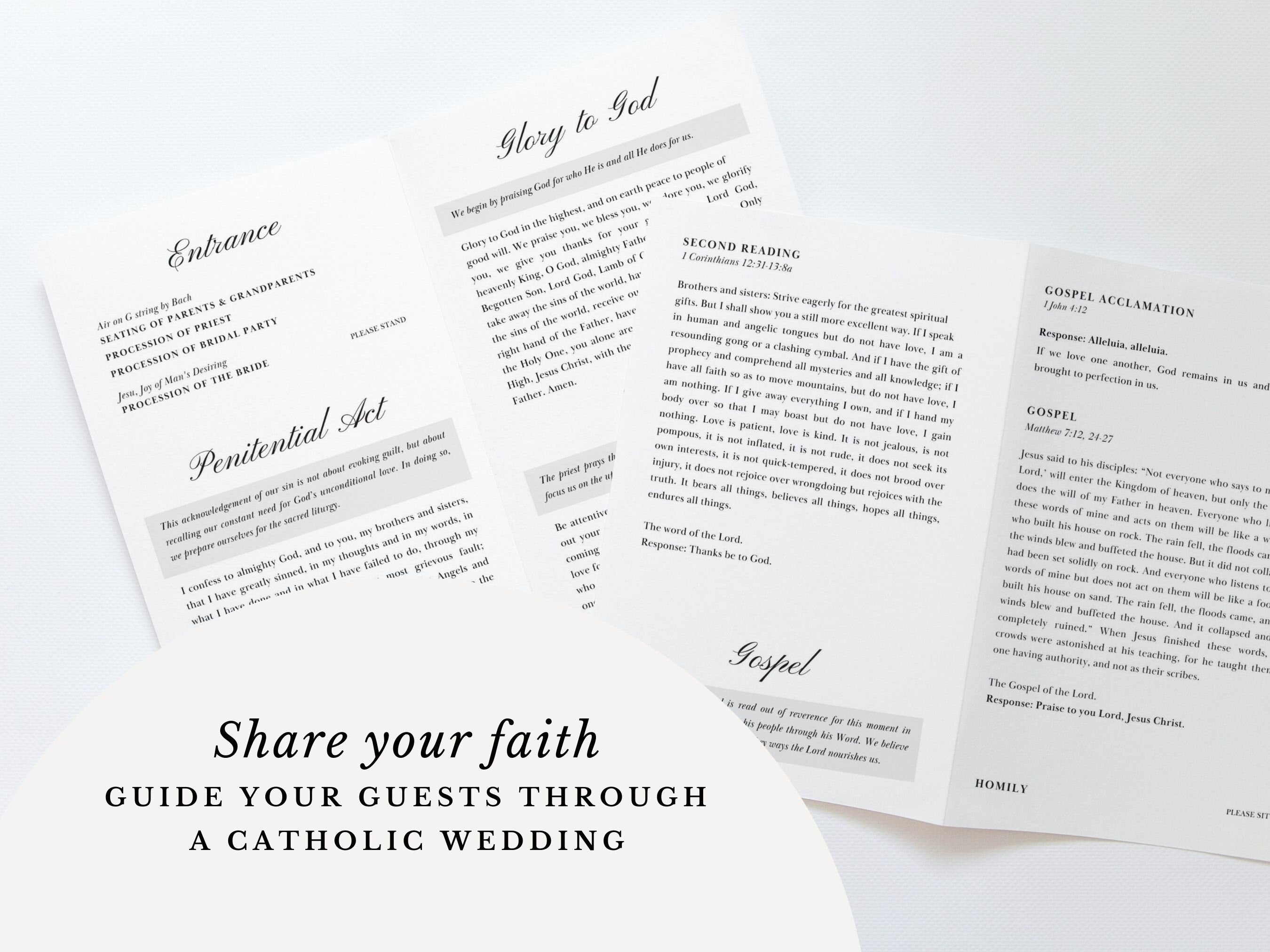 Wreath Full Readings & Explanation Wedding Program Template
