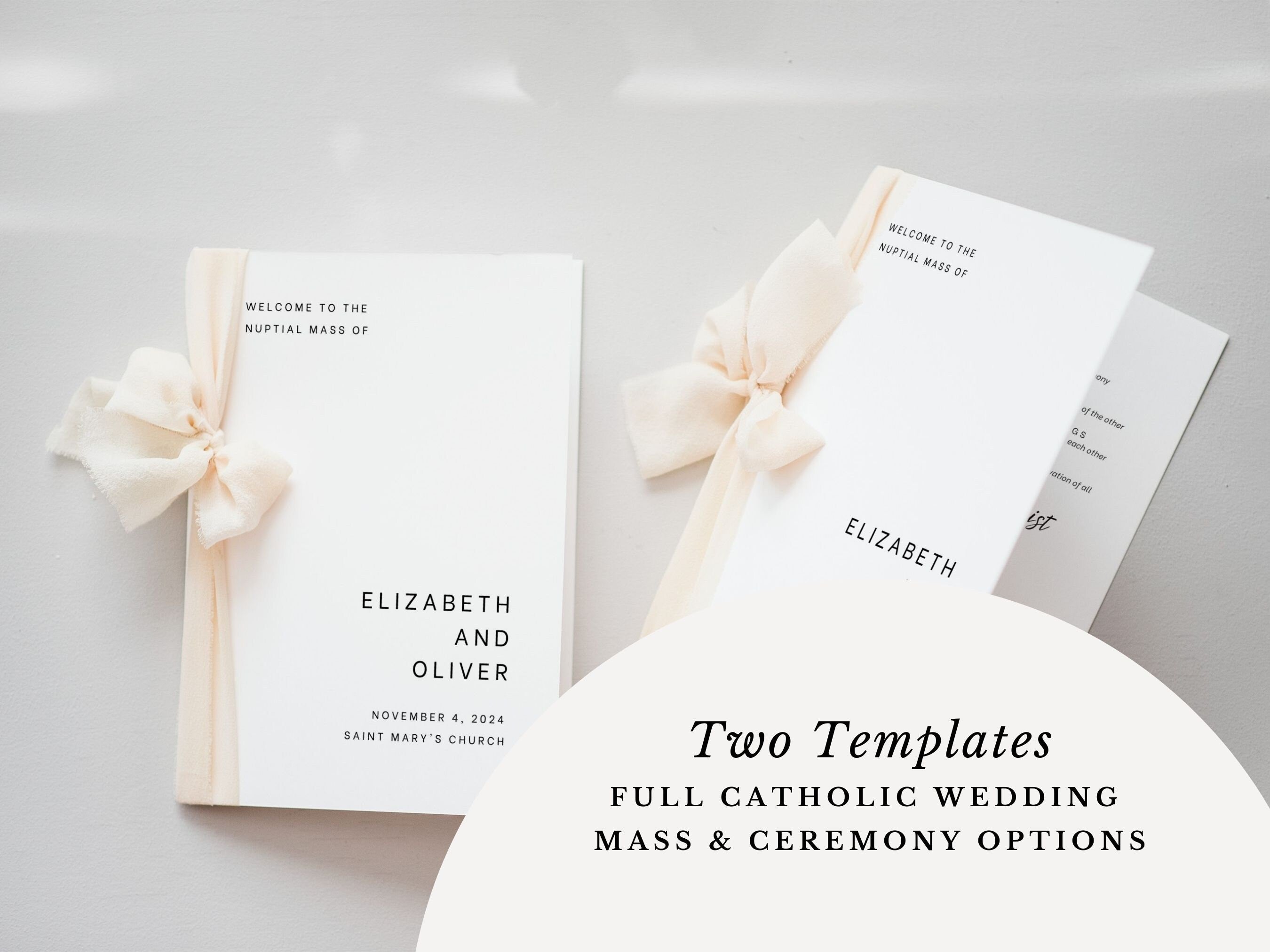 Minimalist Bifold Wedding Program Template