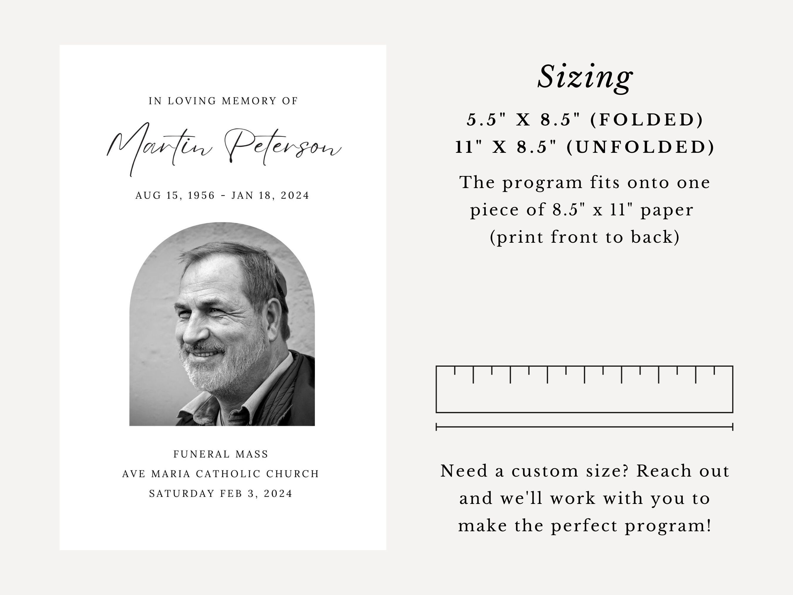 Martin Catholic Funeral Mass Program Template