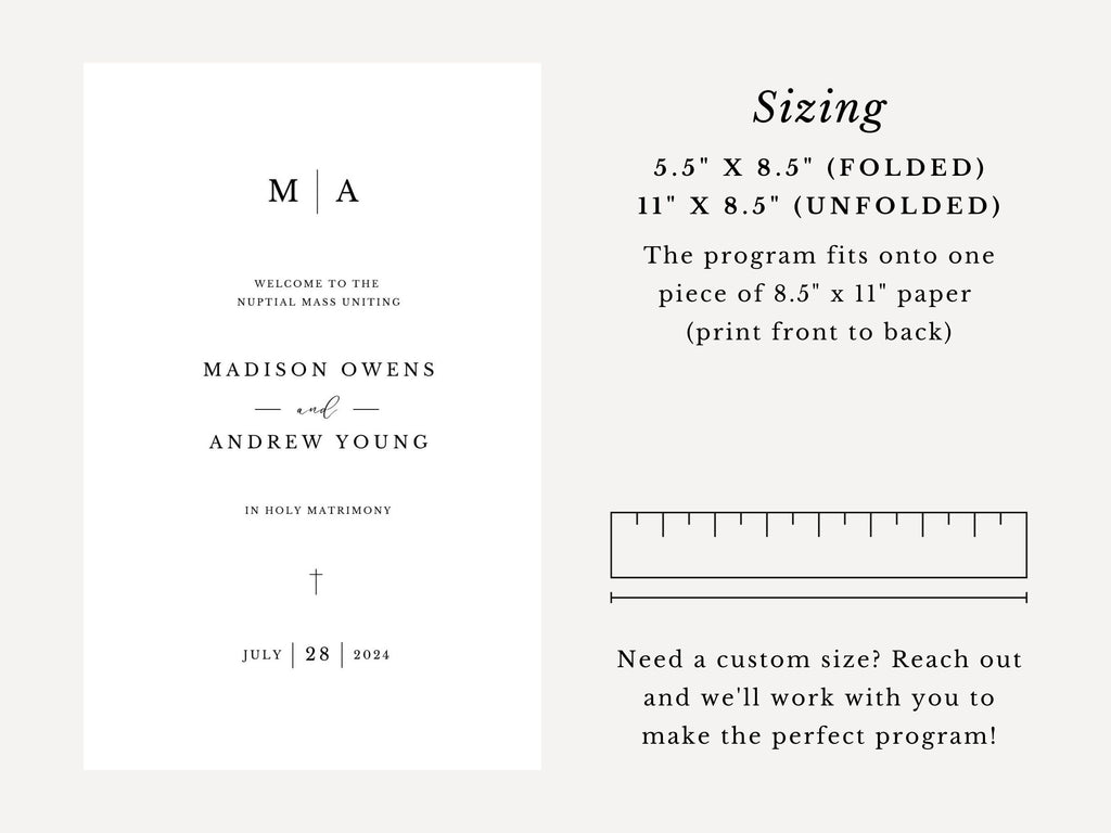 Modern Bifold Wedding Program Template