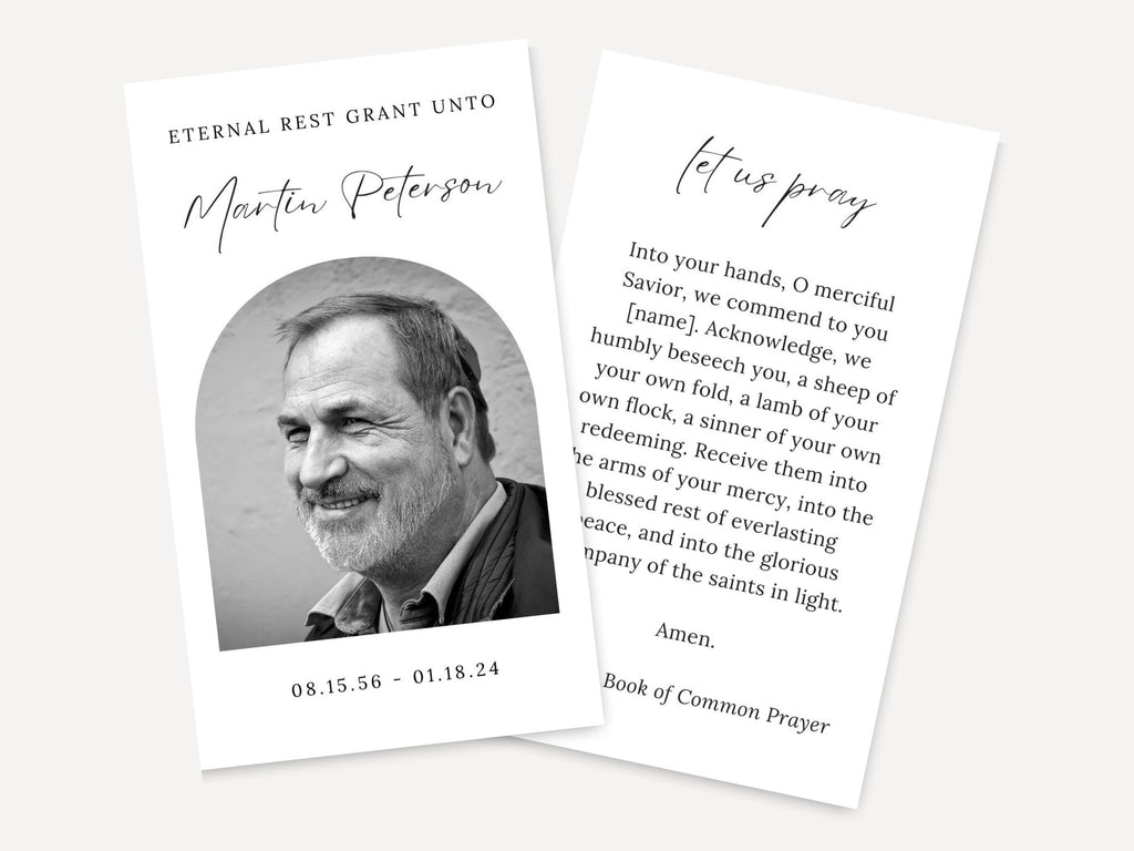 Martin Funeral Prayer Card Template