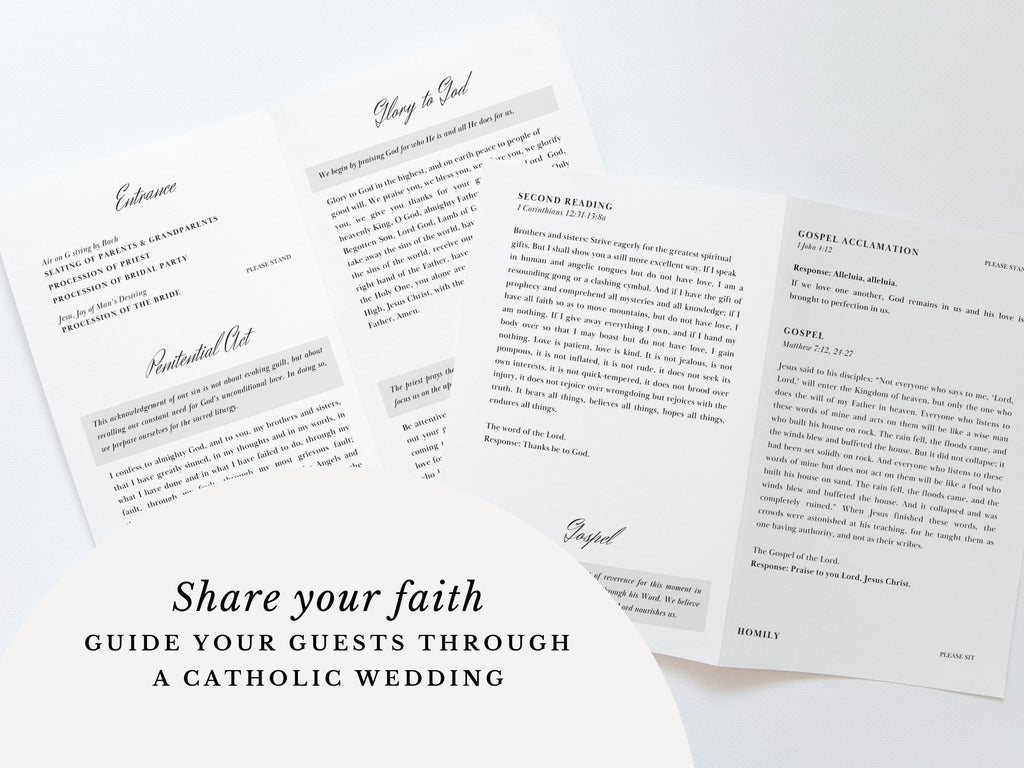 Guadalupe Full Readings & Explanation Wedding Program Template