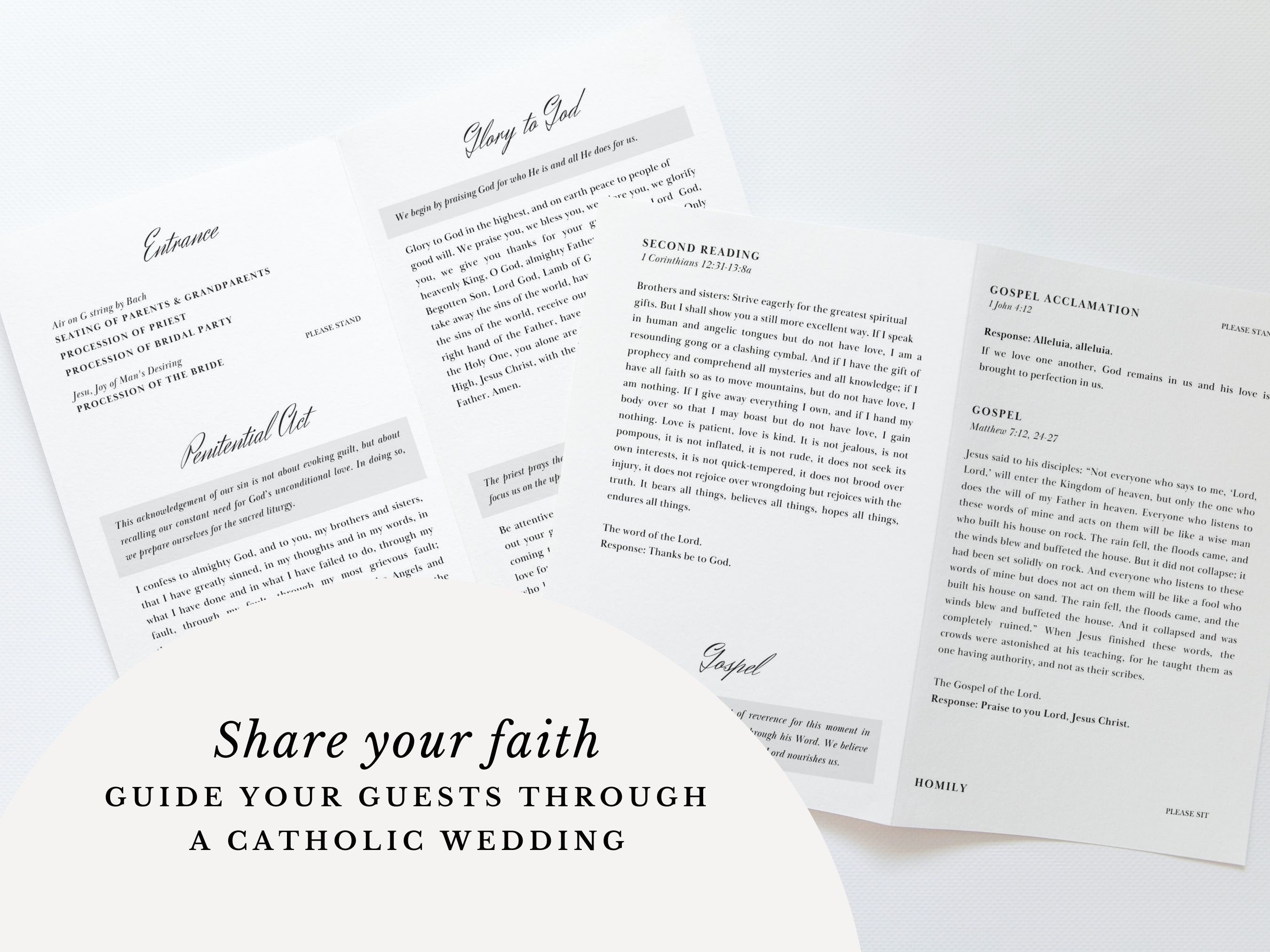 Guadalupe Full Readings & Explanation Wedding Program Template