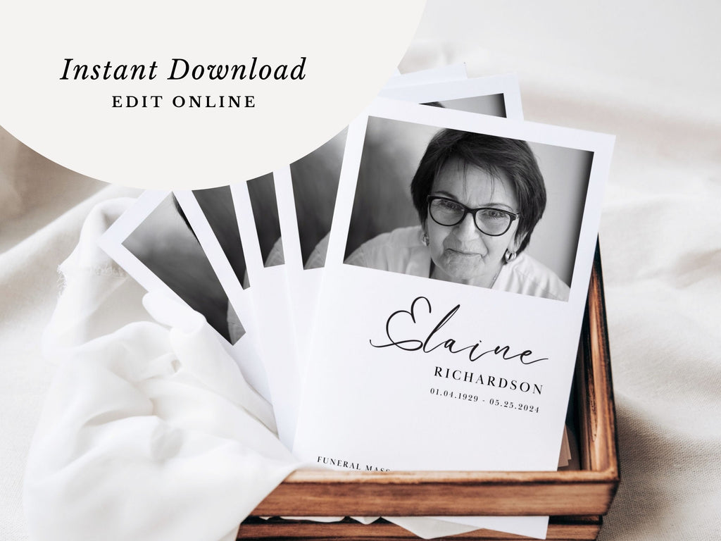 Elaine Catholic Bifold Funeral Program Template