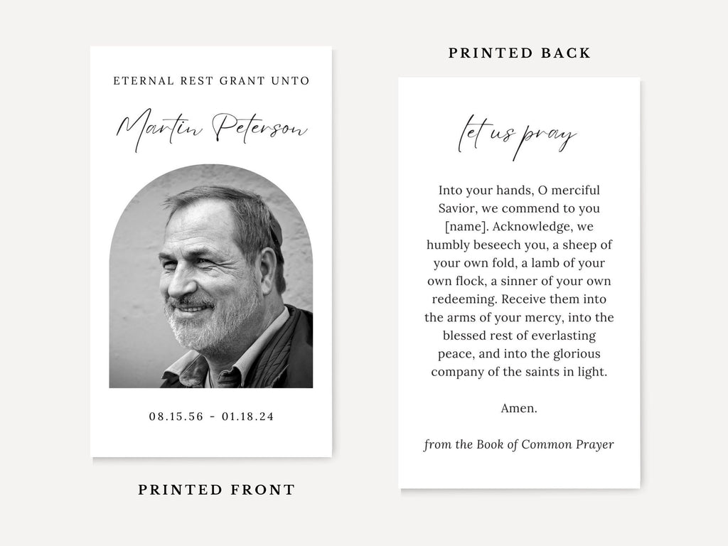 Martin Funeral Prayer Card Template