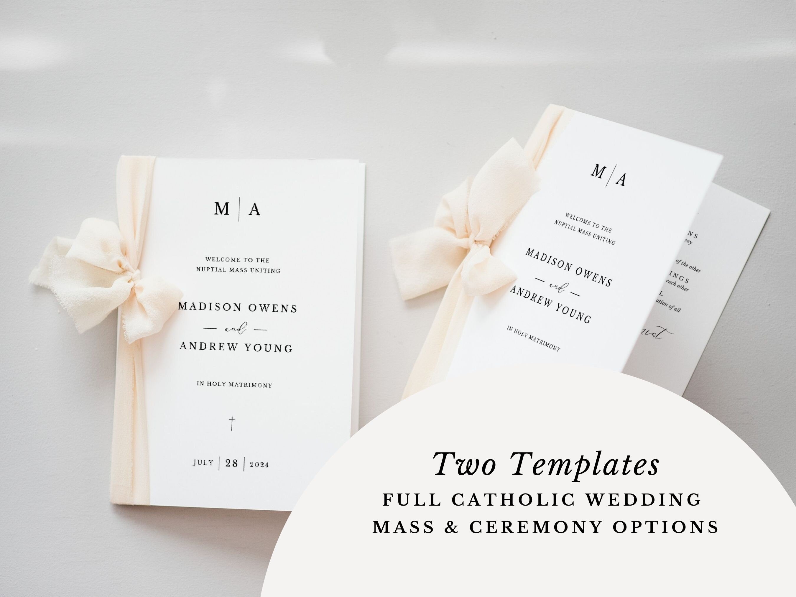 Modern Bifold Wedding Program Template