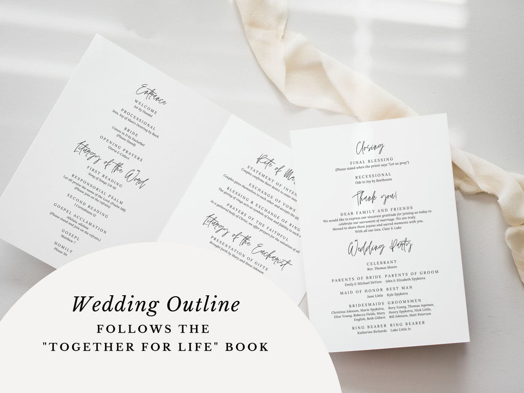 Church Bifold Wedding Program Template