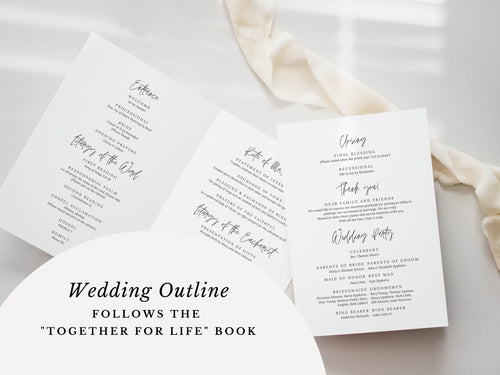 Church Bifold Wedding Program Template