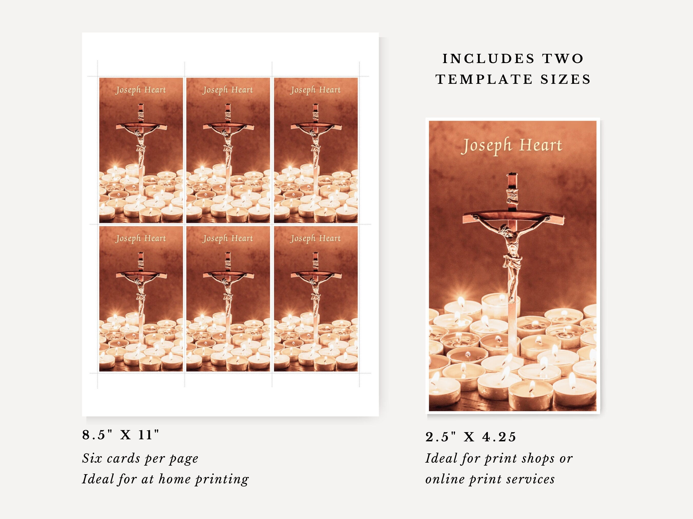 Vigil Funeral Prayer Card Template