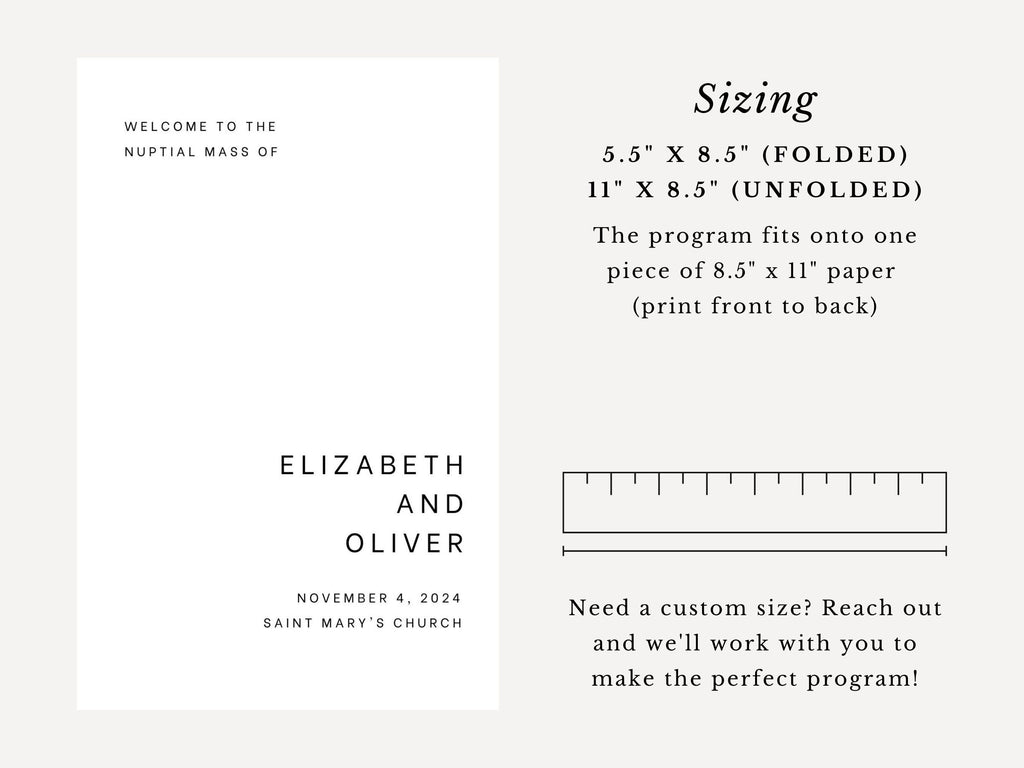 Minimalist Bifold Wedding Program Template