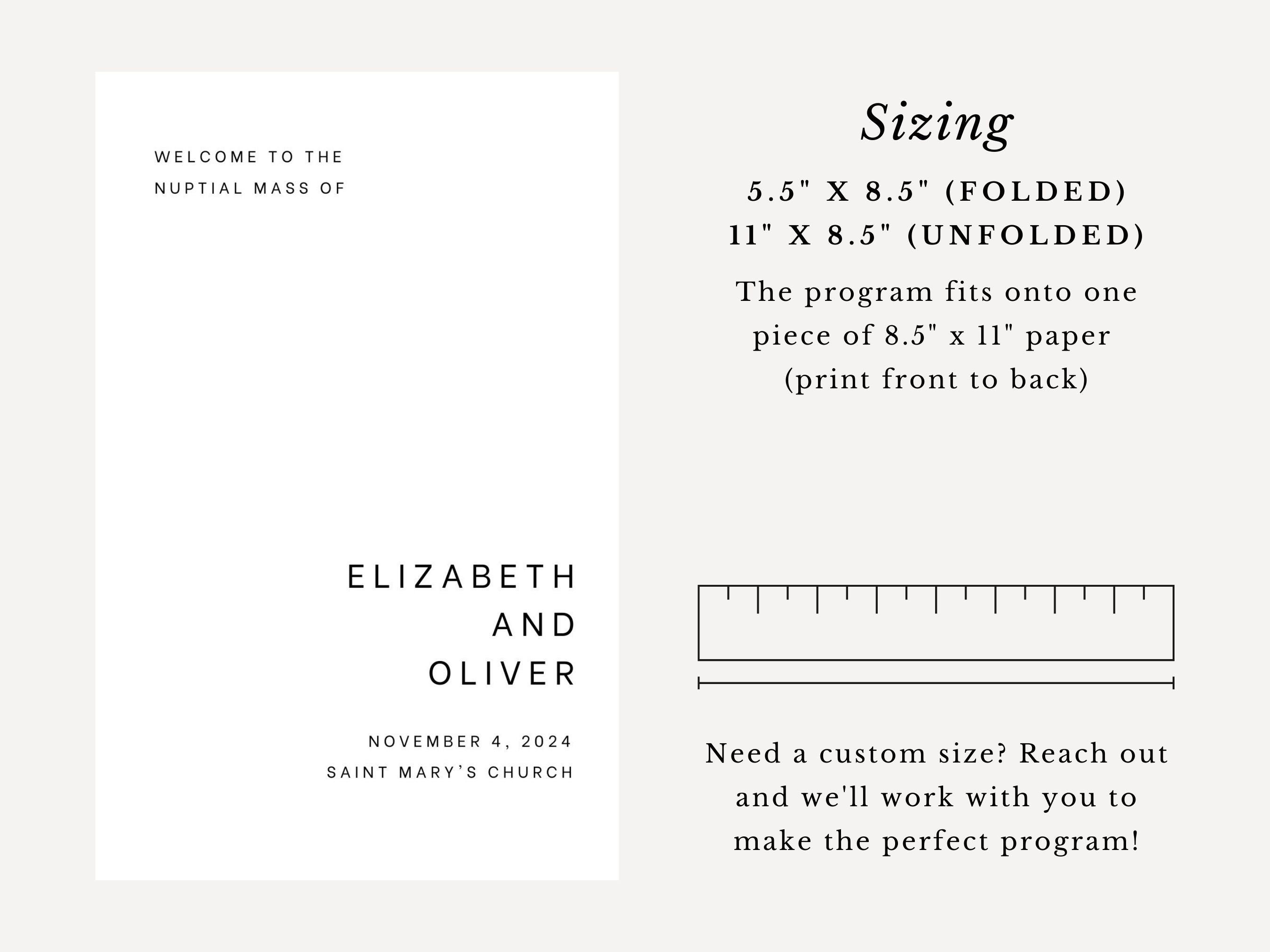 Minimalist Bifold Wedding Program Template