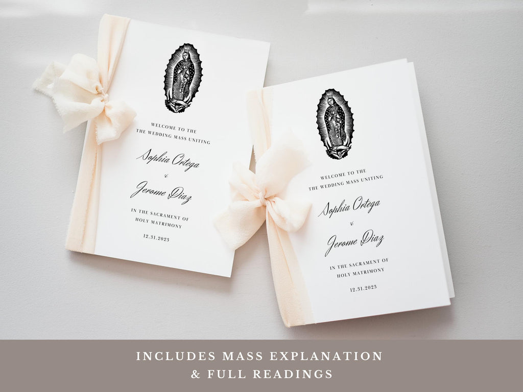 Guadalupe Full Readings & Explanation Wedding Program Template