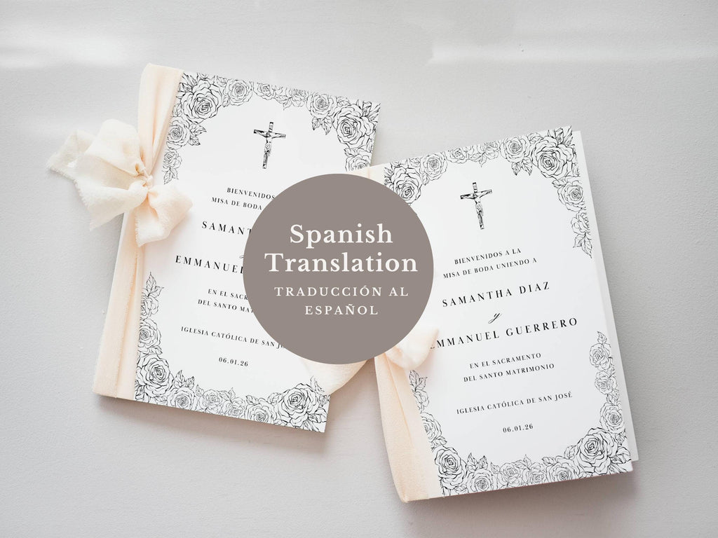 Spanish Catholic Wedding Program Template