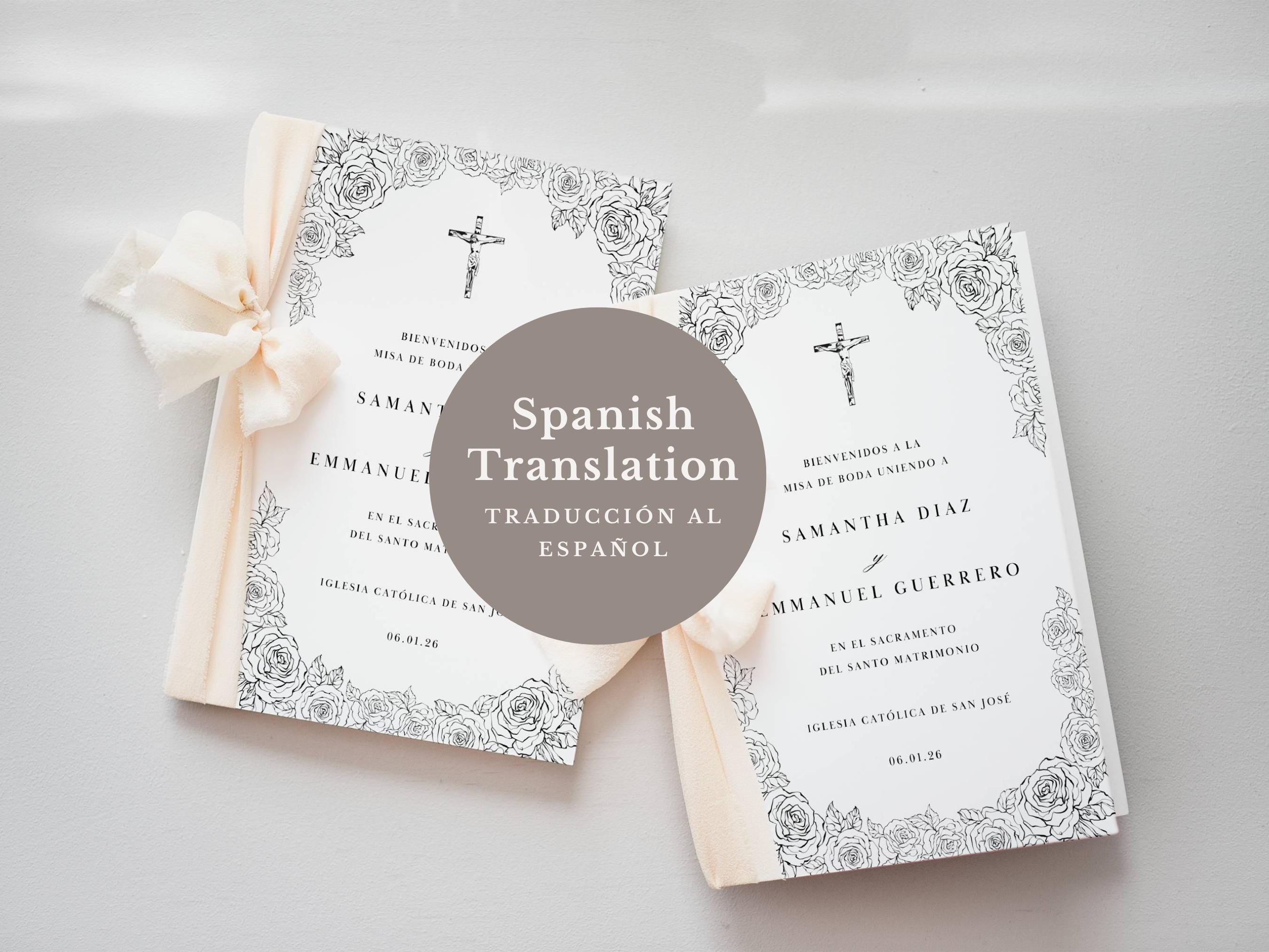 Spanish Catholic Wedding Program Template