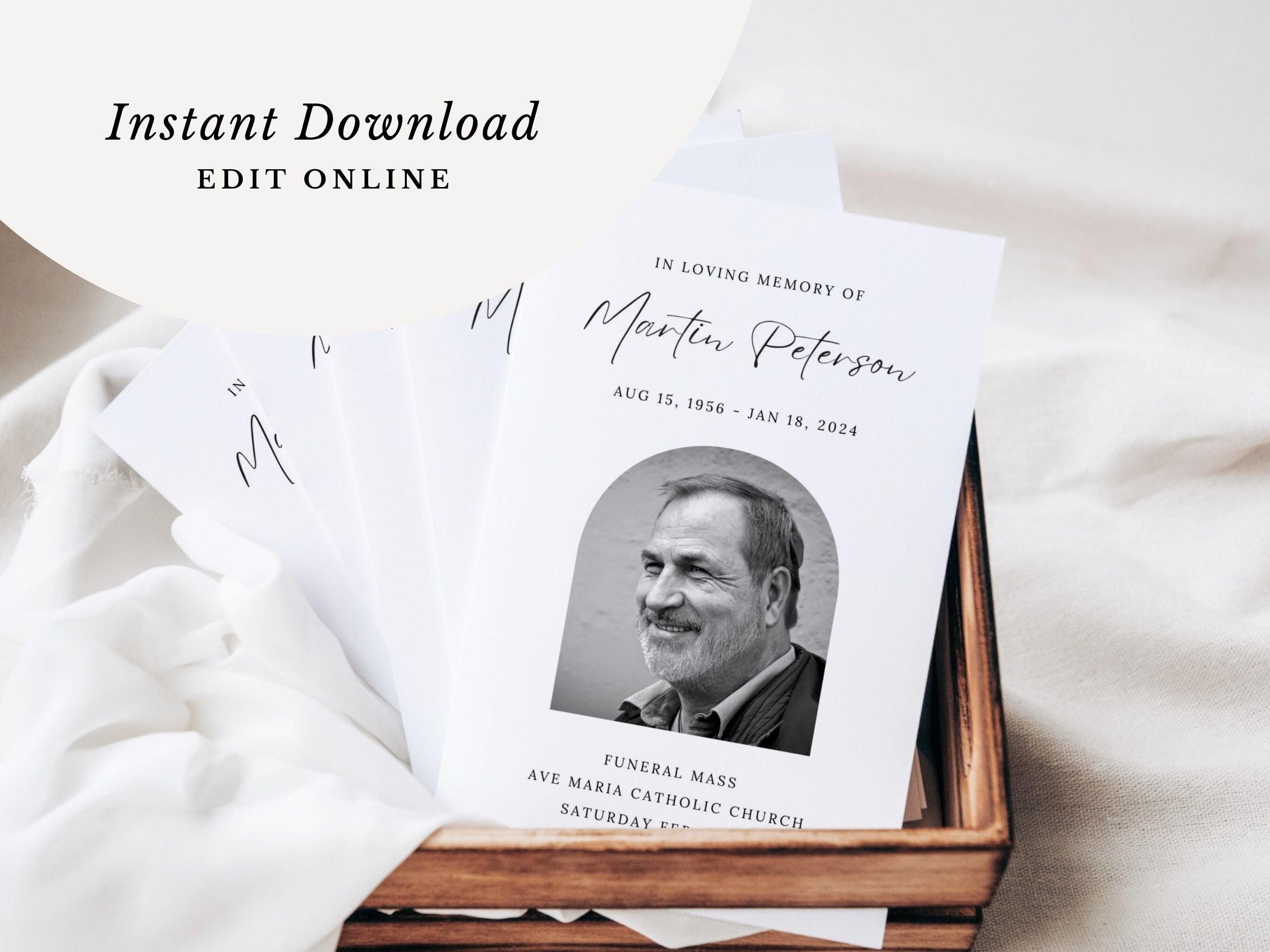 Martin Catholic Funeral Mass Program Template