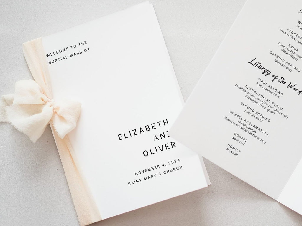 Minimalist Bifold Wedding Program Template