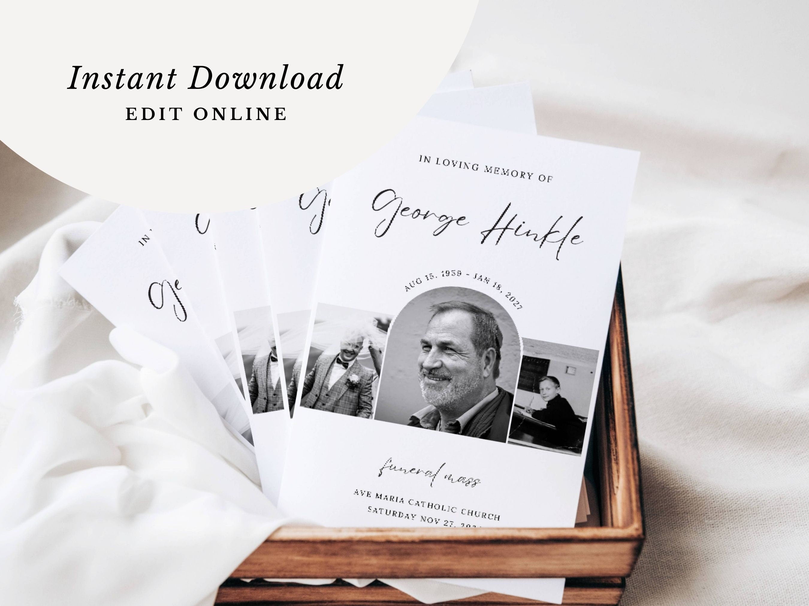 George Catholic Funeral Program Template