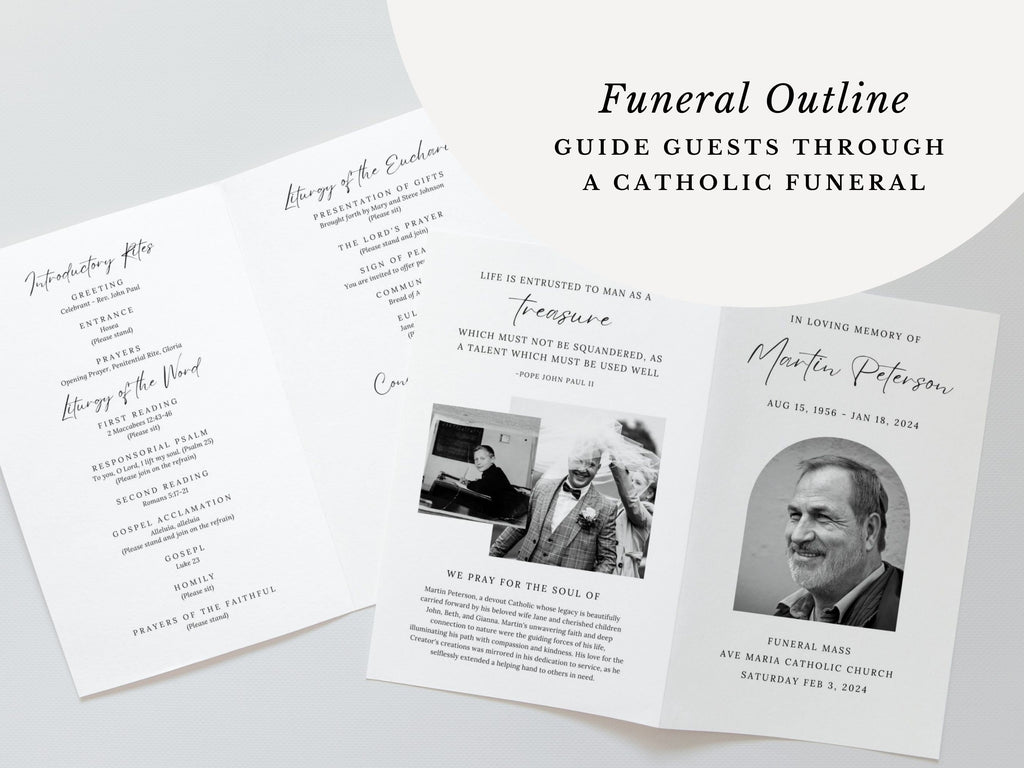 Martin Catholic Funeral Mass Program Template