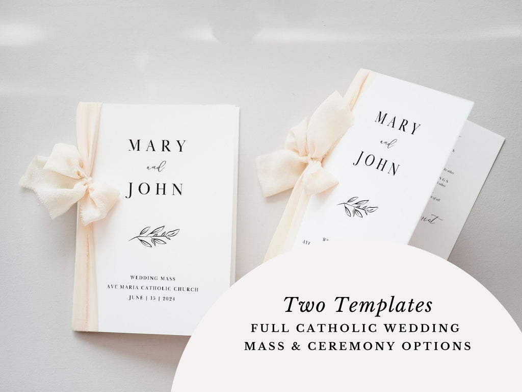 Simple Bifold Wedding Program Template