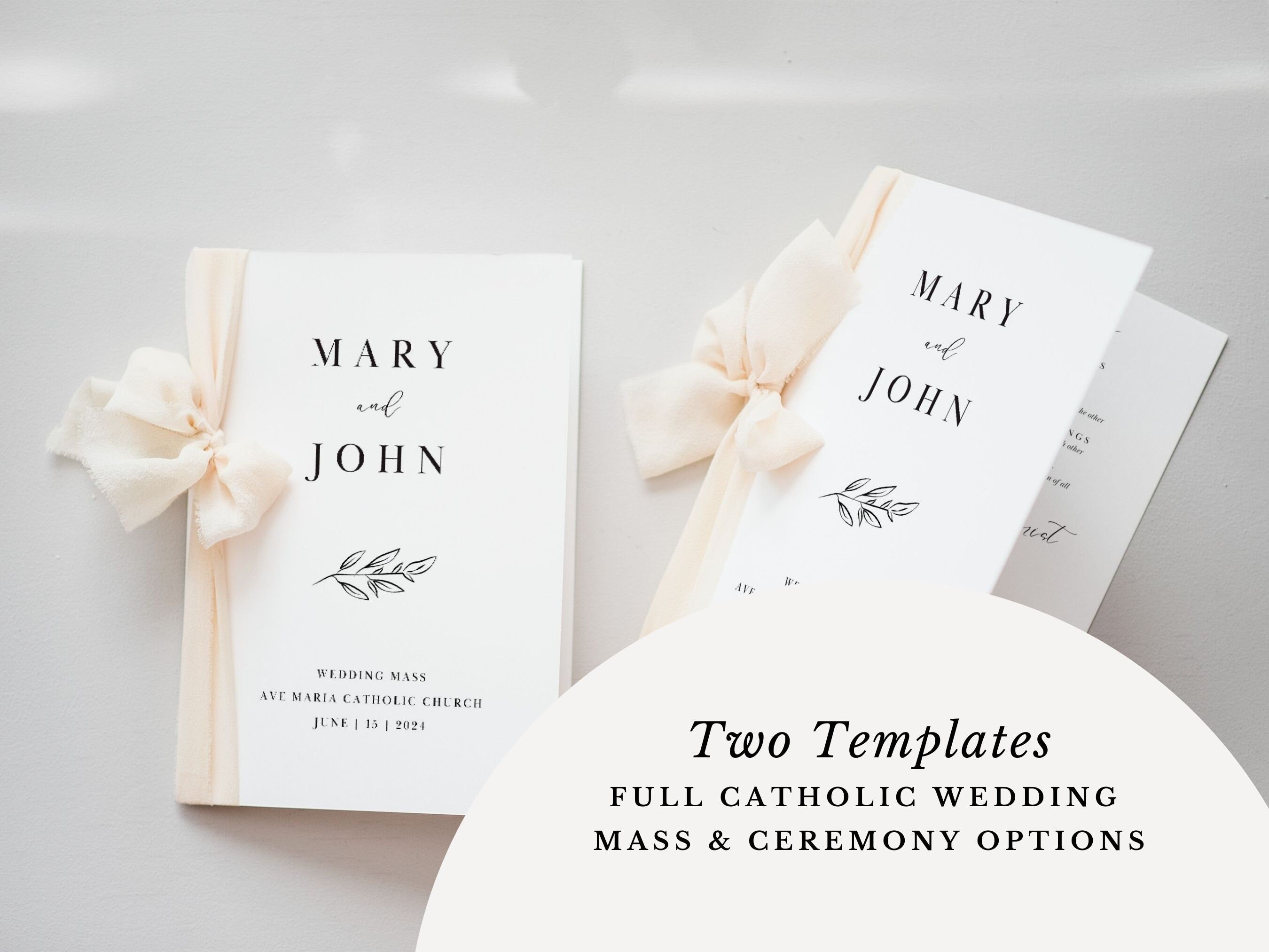 Simple Bifold Wedding Program Template