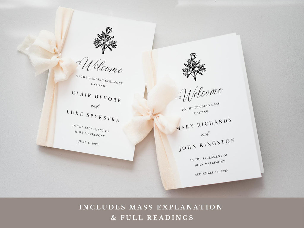Catholic Rings Full Readings & Explanation Wedding Program Template
